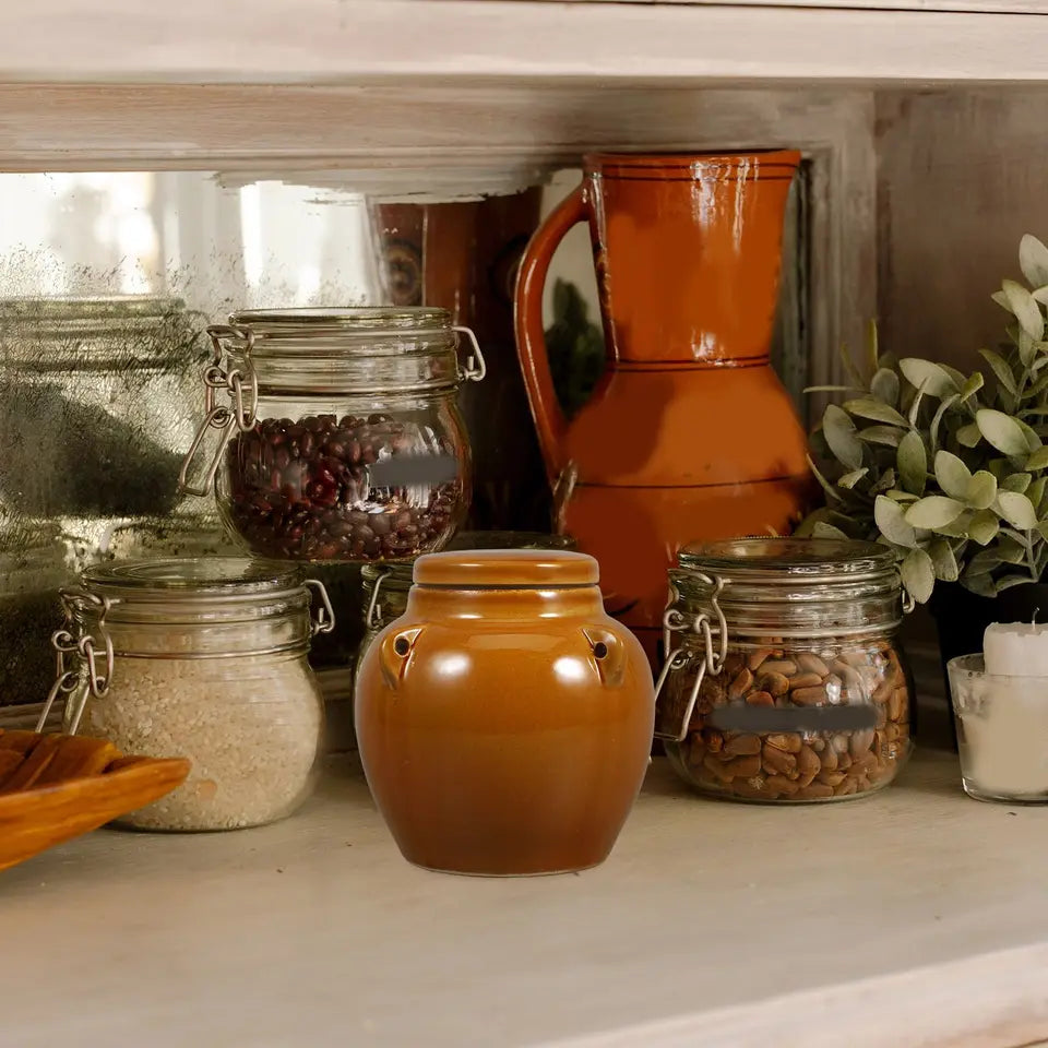 1L 1.5L 2L 3L 5L Ceramic Storage Jar Porcelain Honey Jar Dried Food Storage Container Kitchen Pickle Jar With Lid Airtight