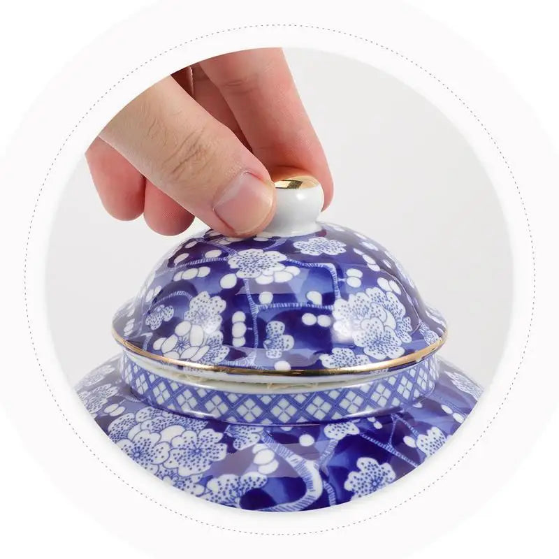 Sealed Blue White Ceramic Tea Canister Porcelain Storage Jar Airtight Tea Container Kitchen Decorative Vase Home Gift For
