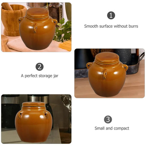 1L 1.5L 2L 3L 5L Ceramic Storage Jar Porcelain Honey Jar Dried Food Storage Container Kitchen Pickle Jar With Lid Airtight