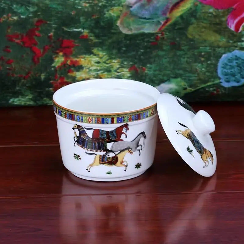 Kitchen Ceramic Spice Jar Horse Seasoning Pot Salt Sugar Pots Coffee Cup